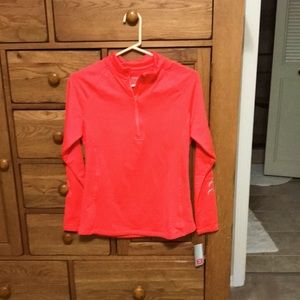 Neon pink, size large, performance pullover
